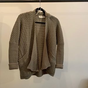 Army green knit batwing cardigan